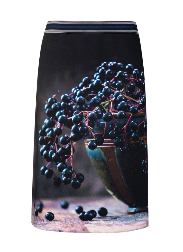 REVERSIBLE skirt Elderberry/Artichoke